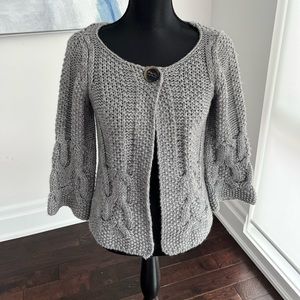 Silvia Novelli Italian Alpaca Wool blend Cable Cardigan Sweater - Size S